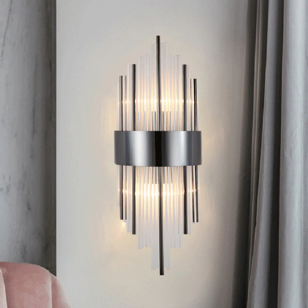 Lámpara de pared Melanie de cristal cilíndrico