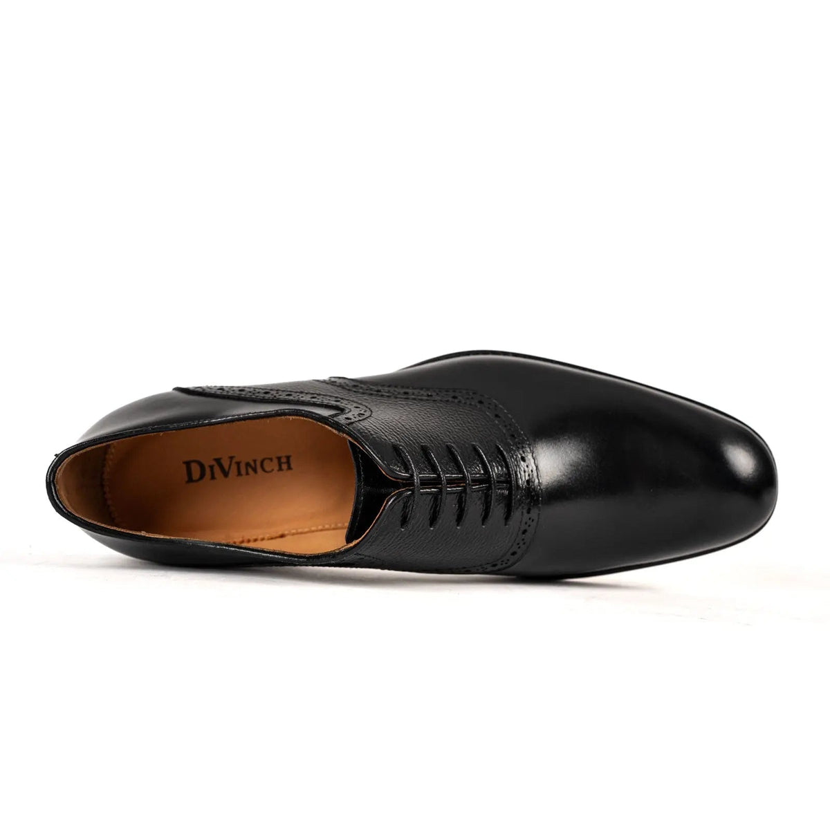 Black Plain-Toe Cow Leather Oxford Shoes