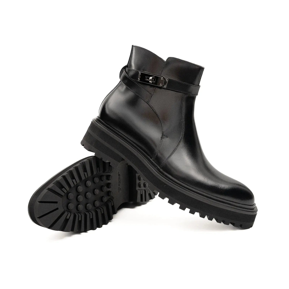 Black Calf Leather Chelsea Boots