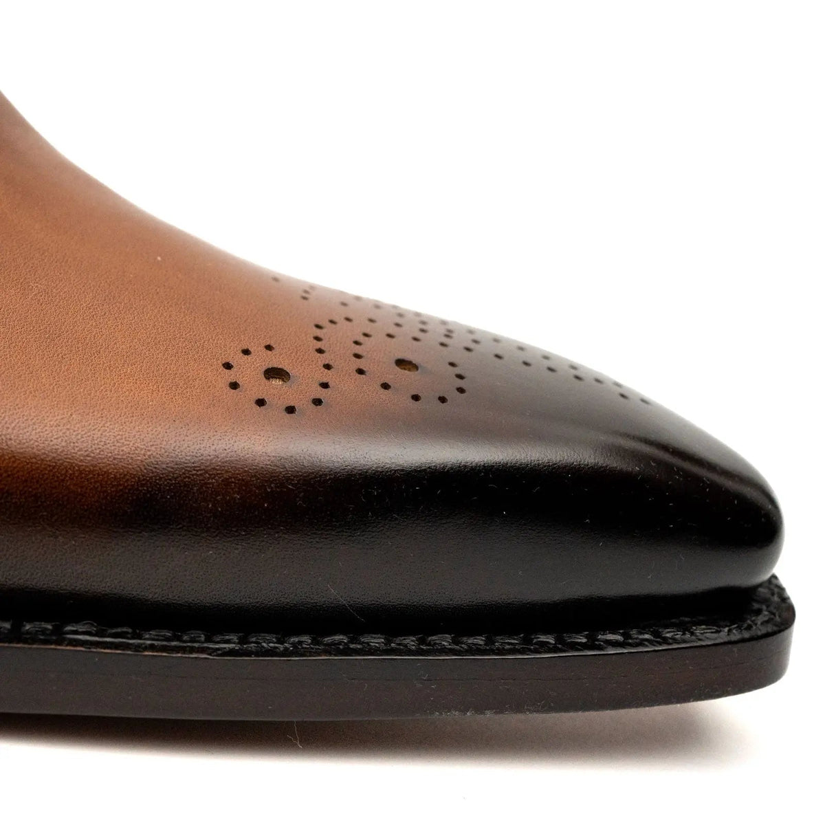 Tan Square-Toe Calf Leather Oxford Shoes