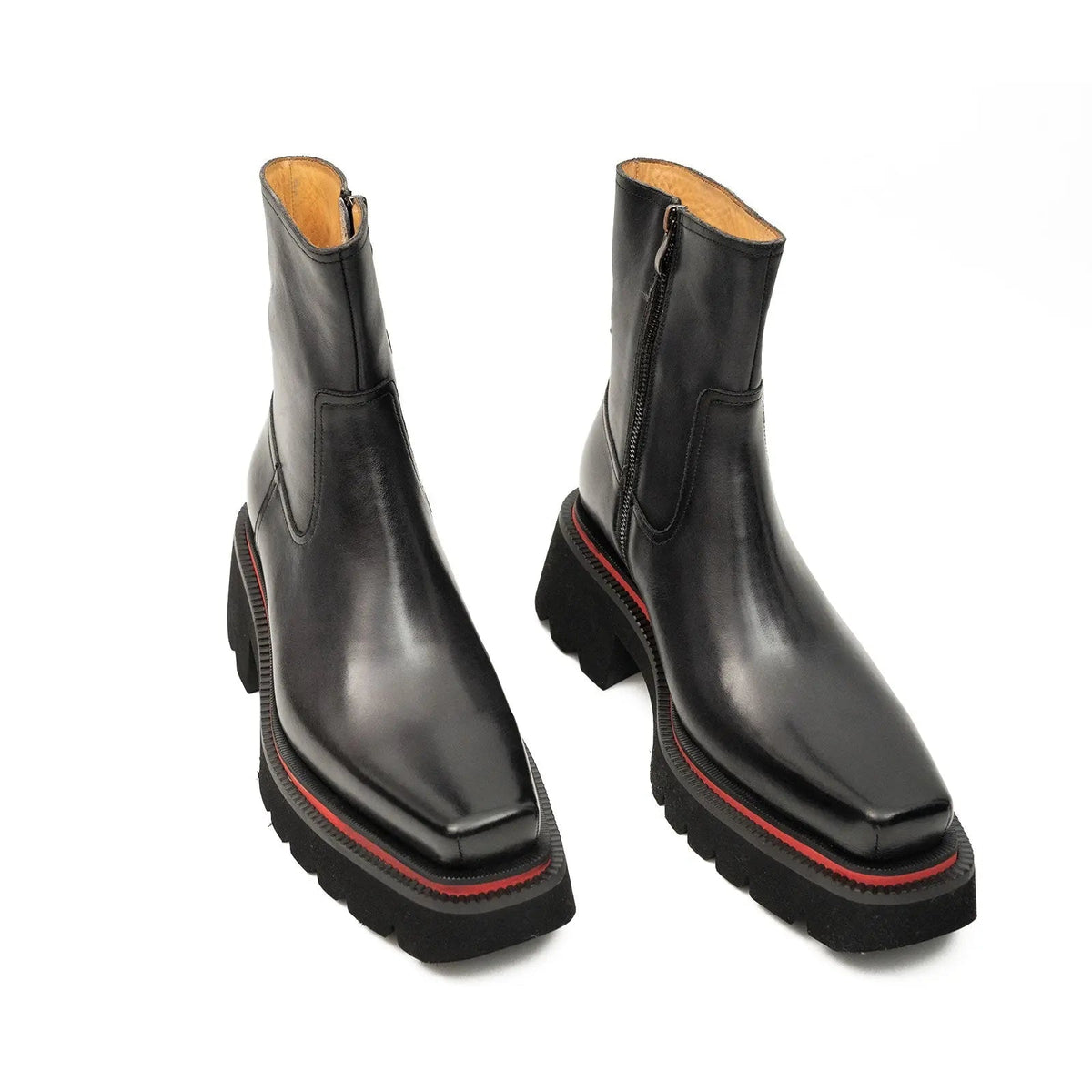 Gray Calf Leather Chelsea Boots