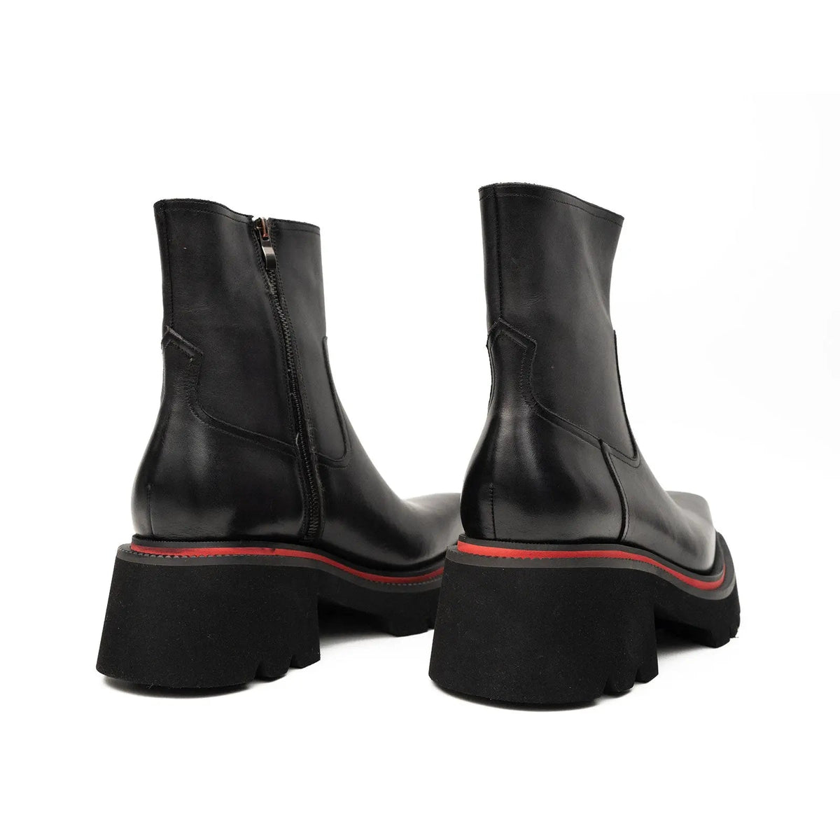 Gray Calf Leather Chelsea Boots