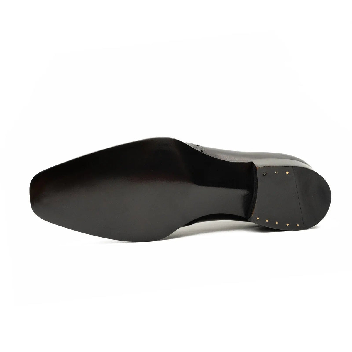 Glossy Wingtip Oxford Shoe with Tapered Squared Toe