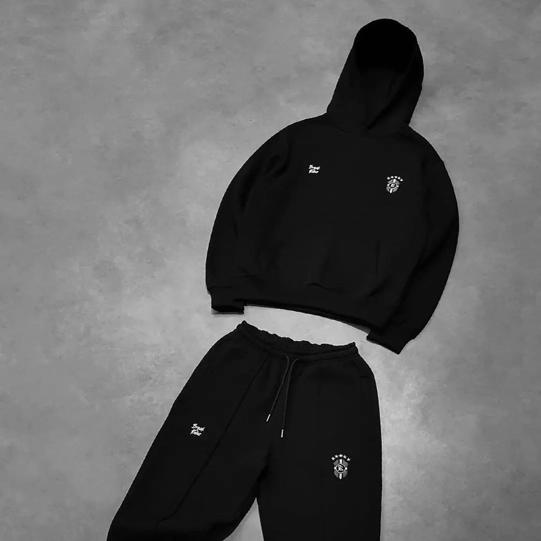 Chaqueta informal con capucha de manga larga y pantalones de chándal para hombre