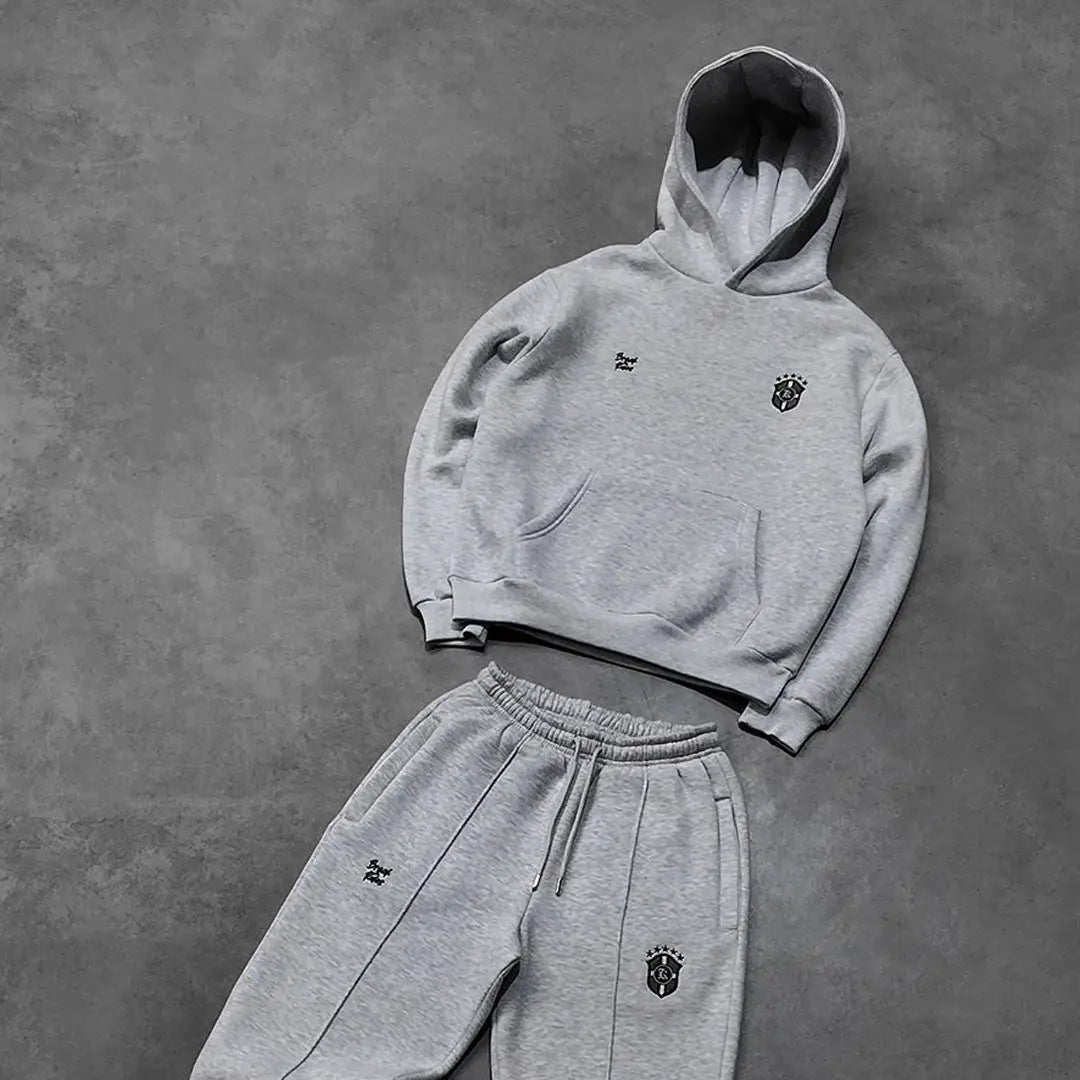 Chaqueta informal con capucha de manga larga y pantalones de chándal para hombre