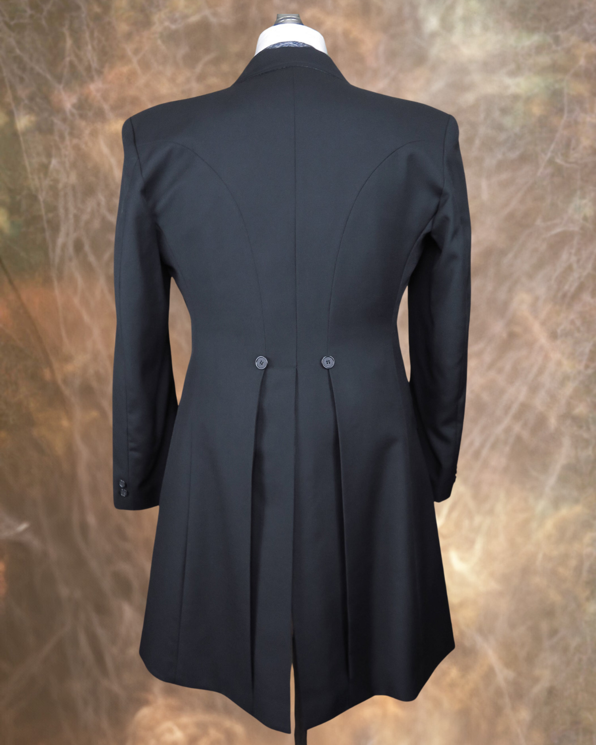 Chaqueta frac de lana gabardina negra para hombre