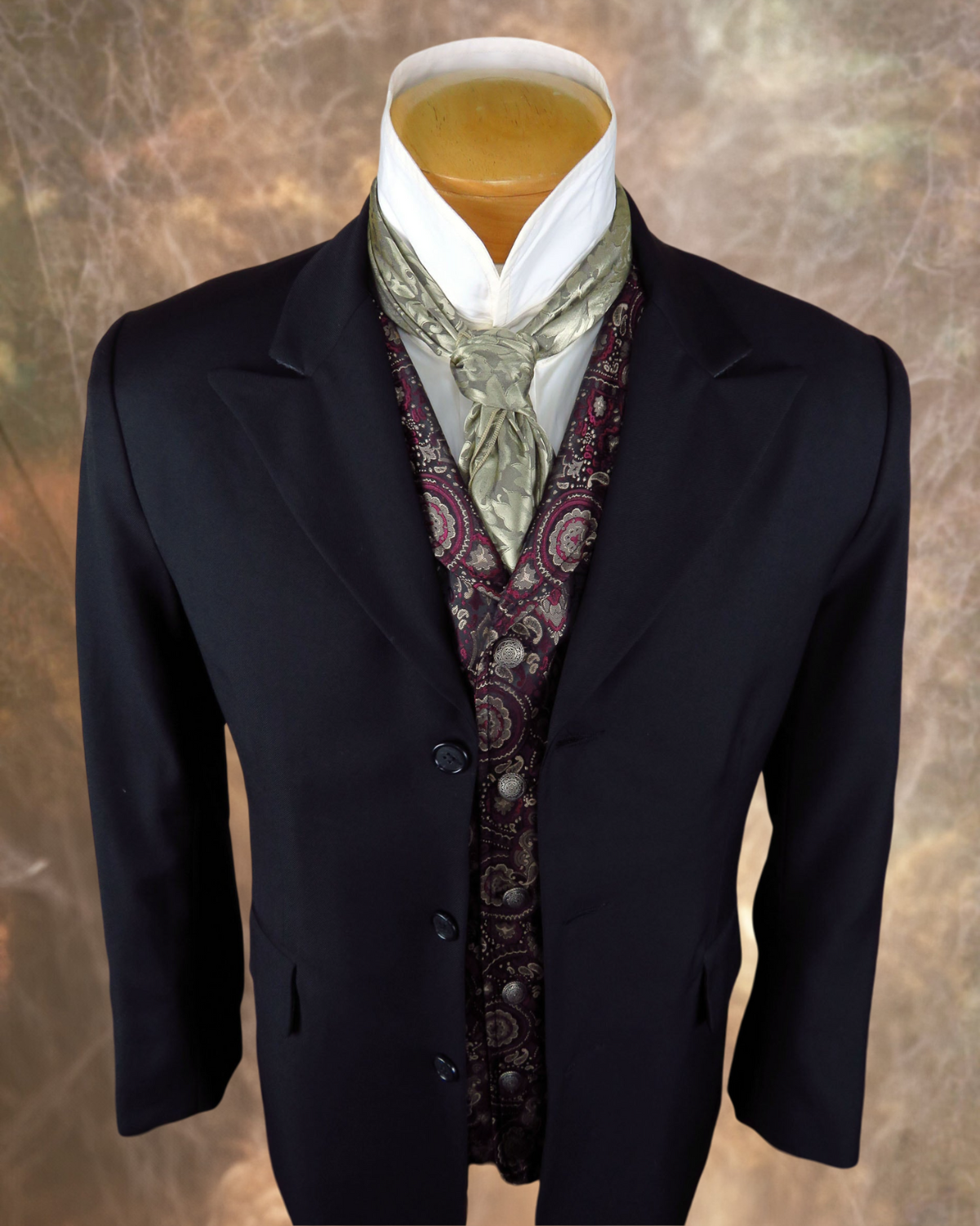 Abrigo de ciudad para hombre - Gabardina de lana negra - Blazer de corte occidental