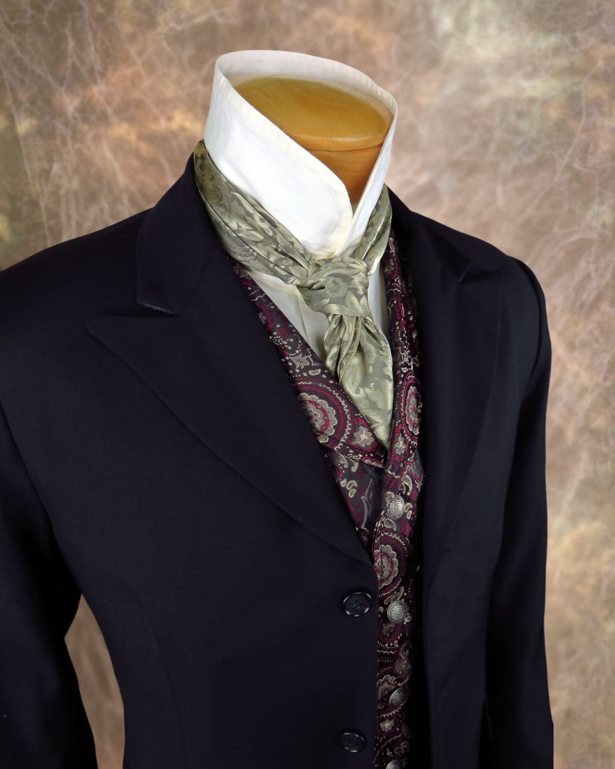 Abrigo de ciudad para hombre - Gabardina de lana negra - Blazer de corte occidental