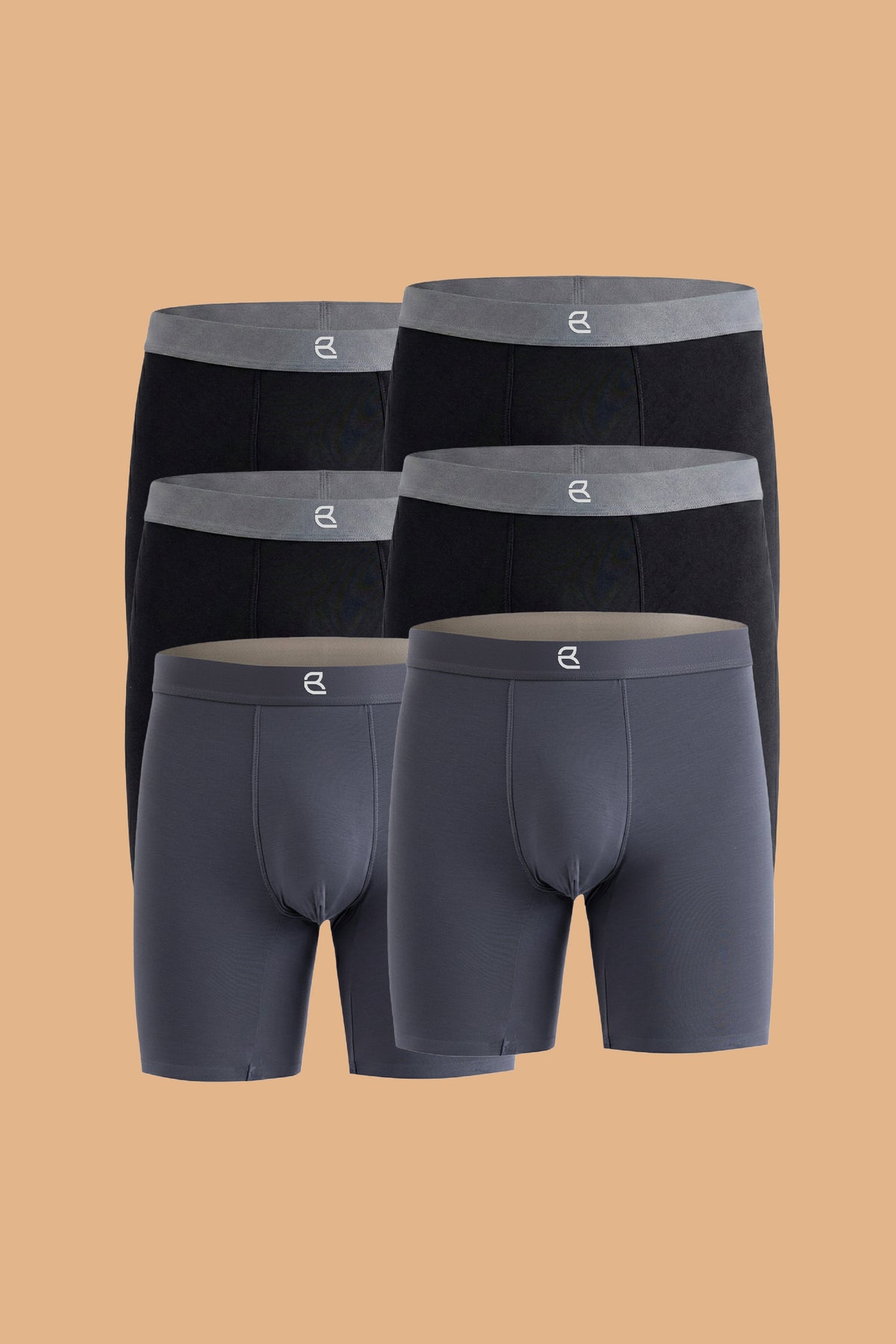 6-Pack Men’s Seamless Anti-Chafe Long Boxer Brief