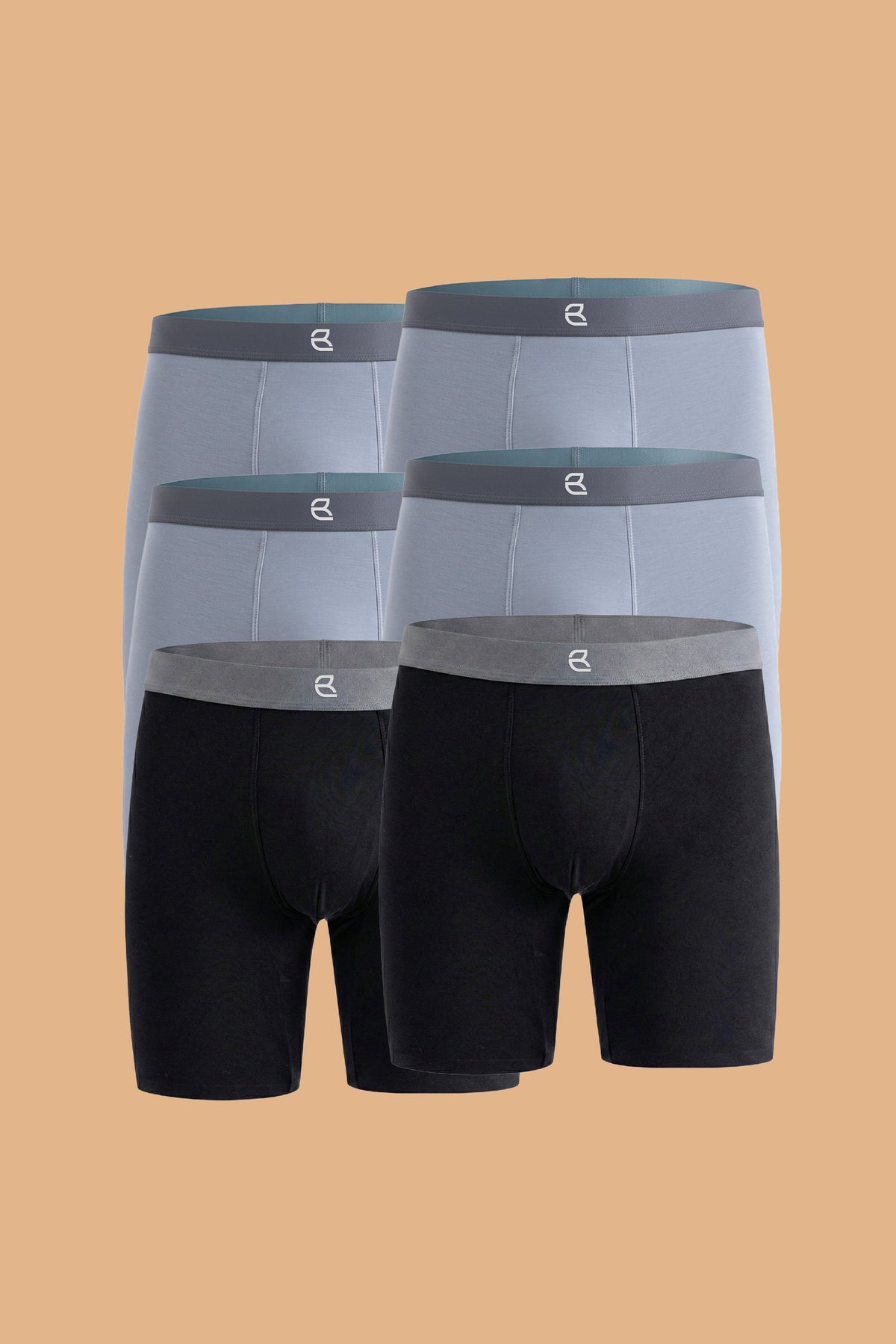 6-Pack Men’s Seamless Anti-Chafe Long Boxer Brief