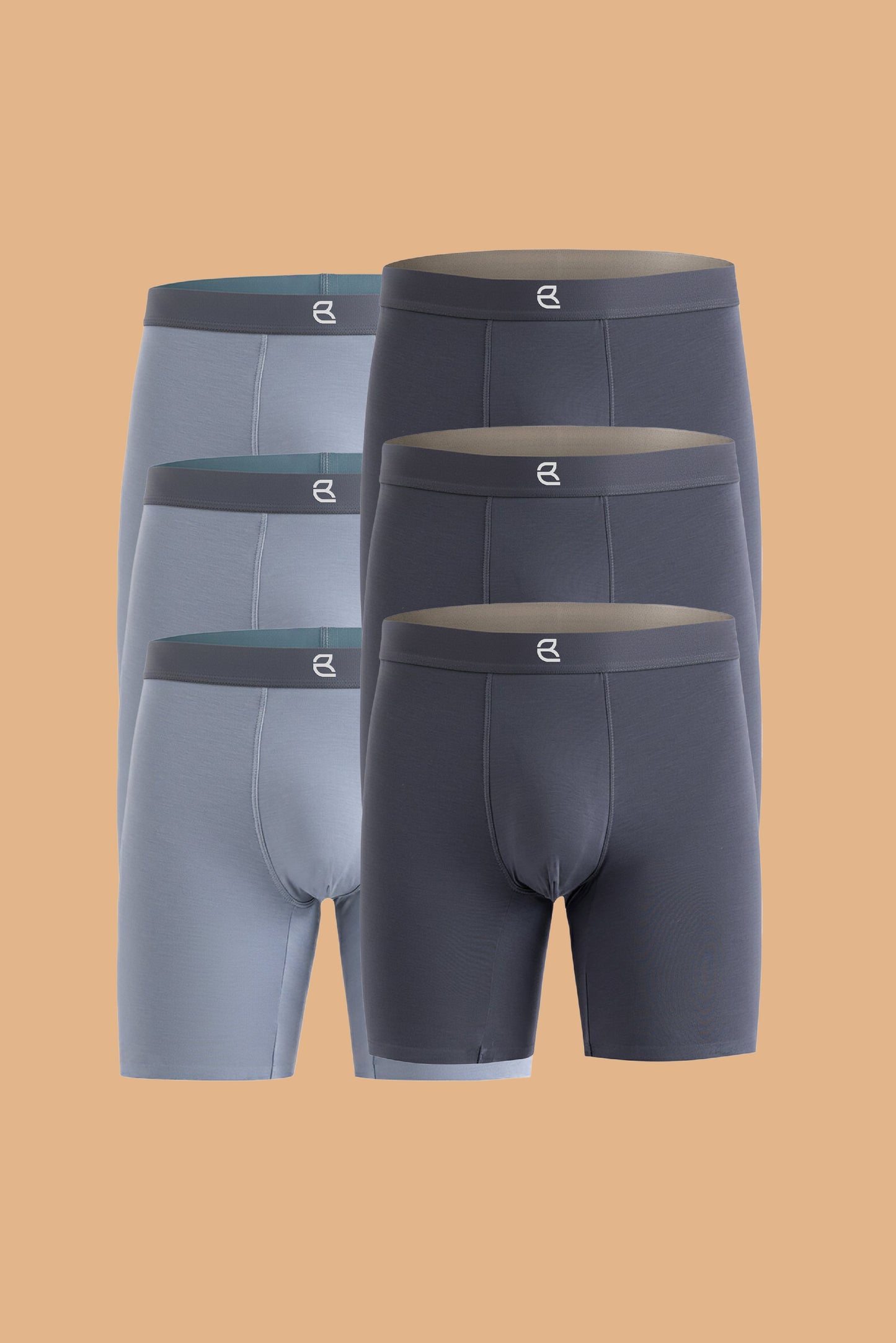 6-Pack Men’s Seamless Anti-Chafe Long Boxer Brief