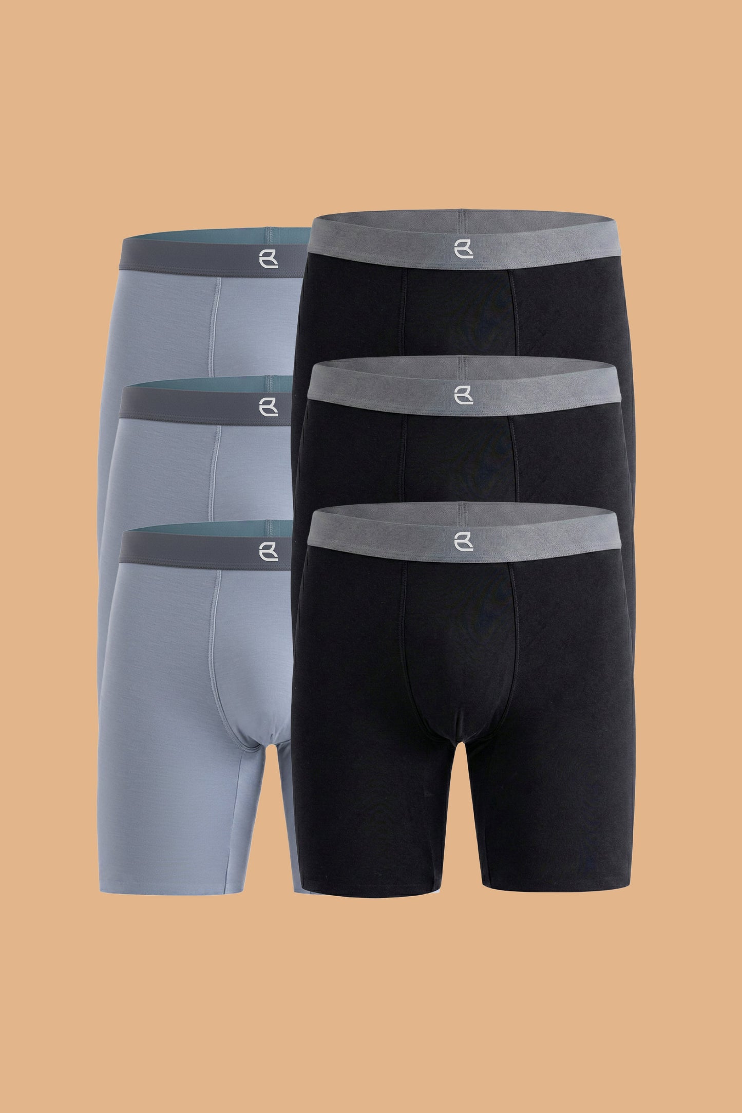 6-Pack Men’s Seamless Anti-Chafe Long Boxer Brief