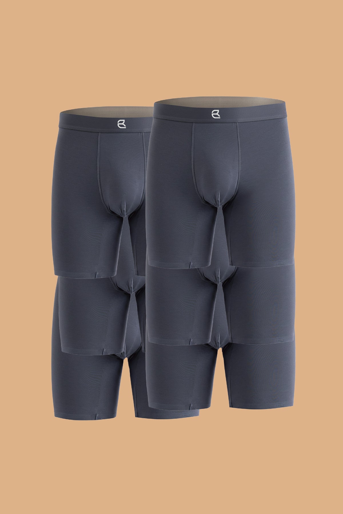 6-Pack Men’s Seamless Anti-Chafe Long Boxer Brief
