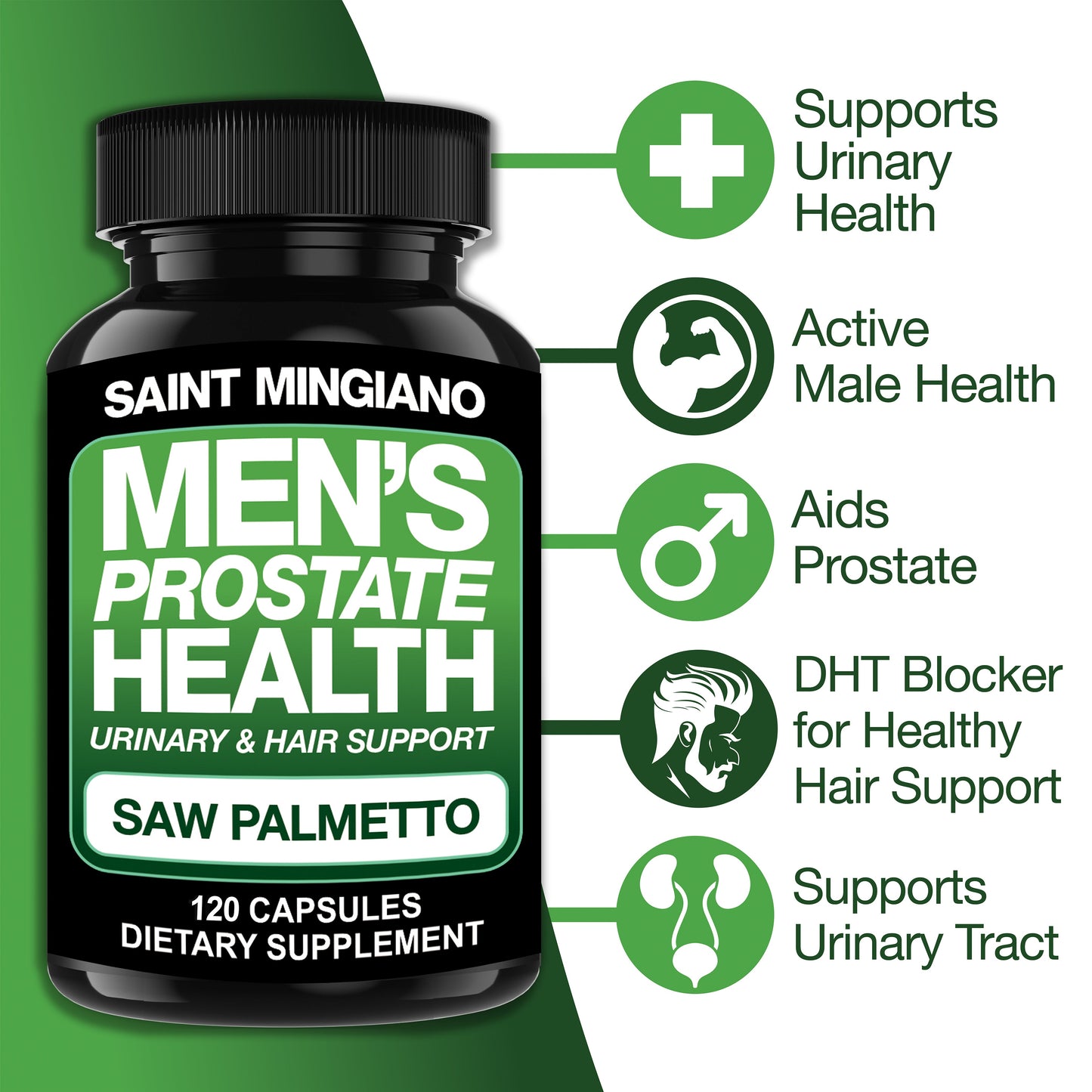 Men's Prostate Health - 120 Capsules of Advanced Prostate Supplements for Men with Saw Palmetto