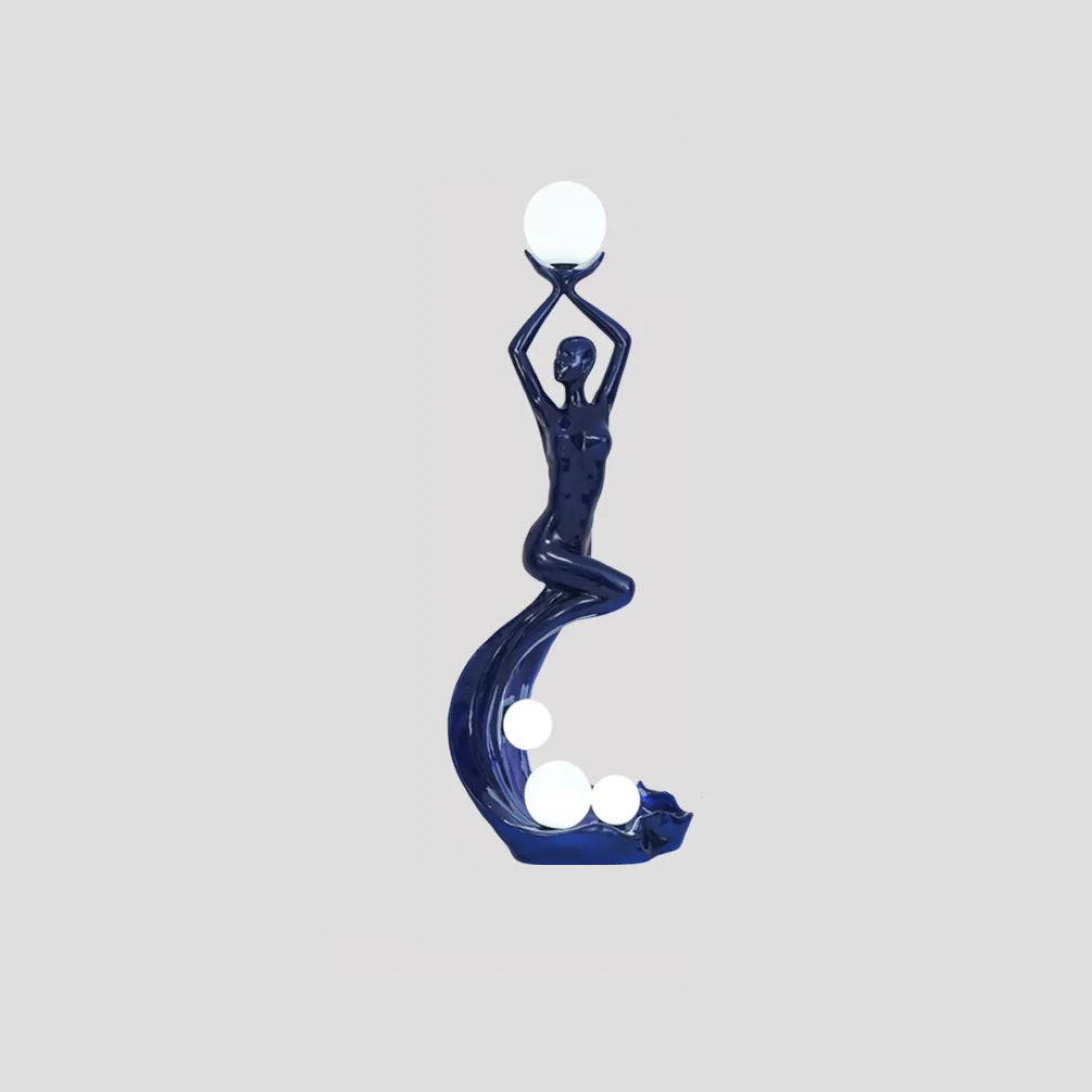 Lámpara de pie con escultura de sirena