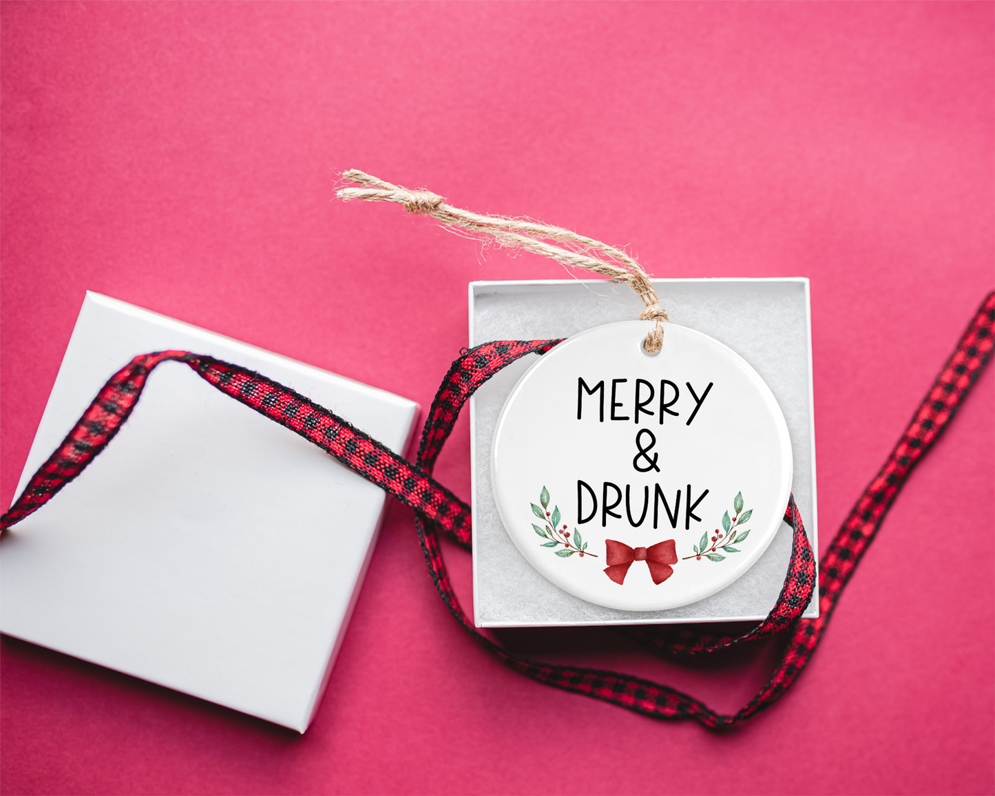 Adorno "Merry & Drunk" - Decoración navideña atrevida