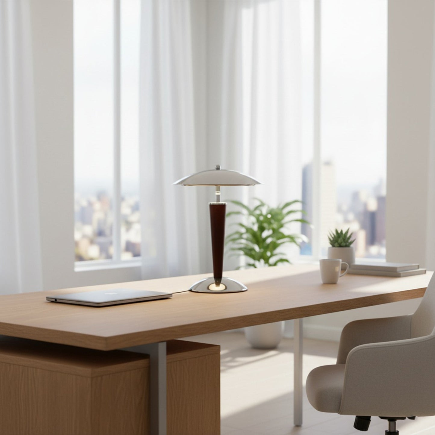 Lámpara de Mesa con Cúpula Metálica