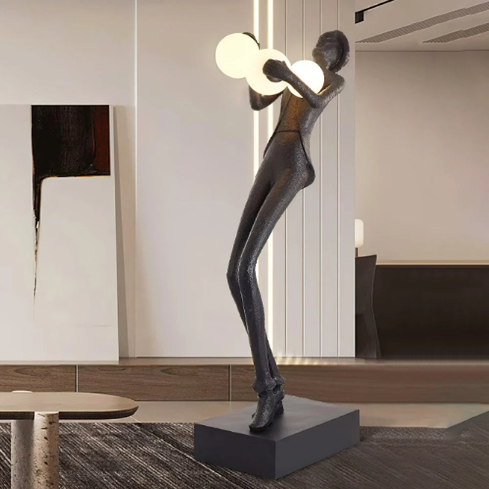 Lámpara de pie con escultura del personaje Michael