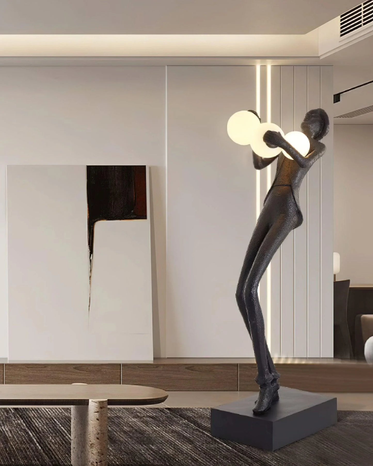 Lámpara de pie con escultura del personaje Michael