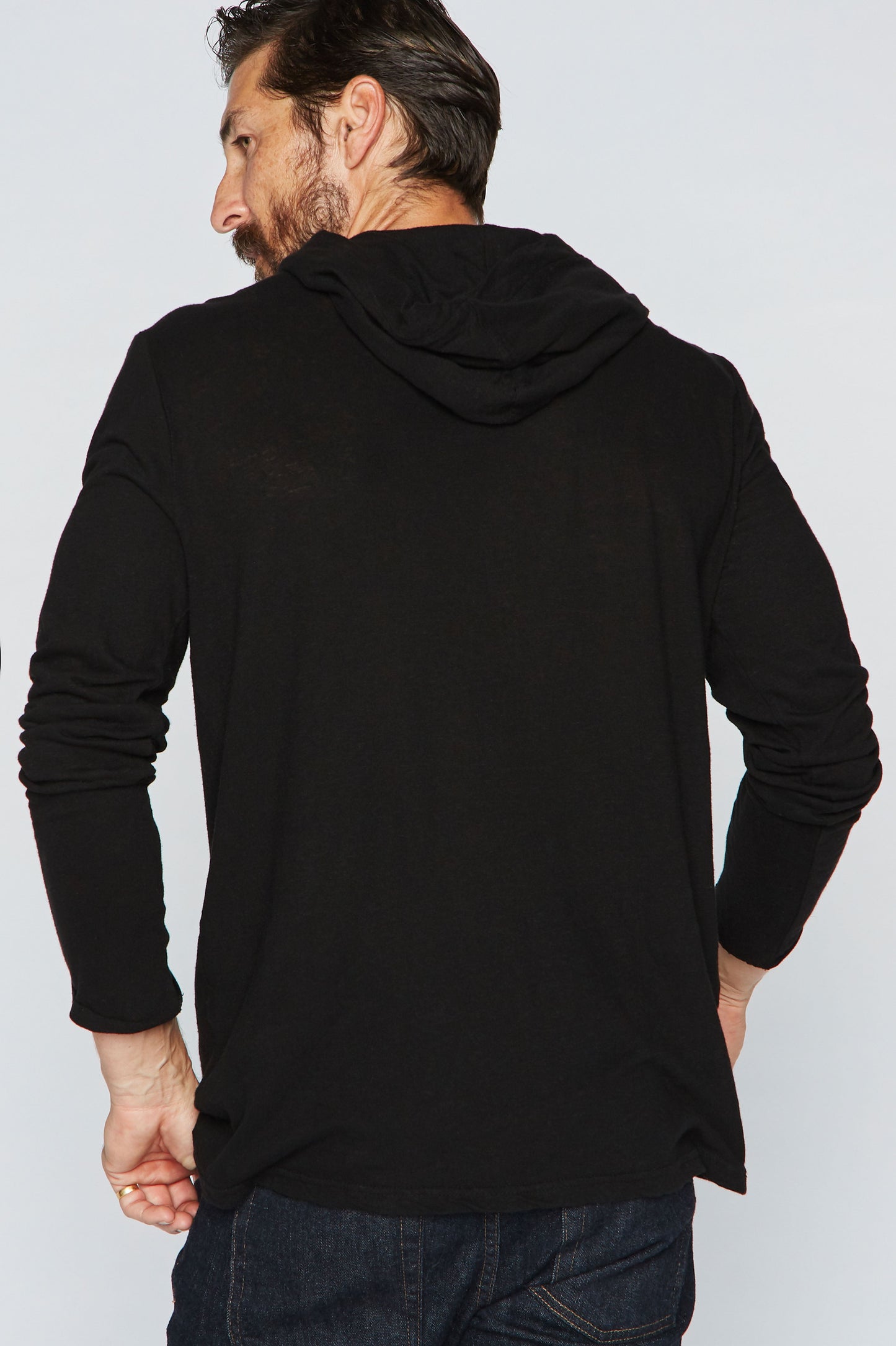 Sudadera con Capucha de Manga Larga de Lino para Hombre