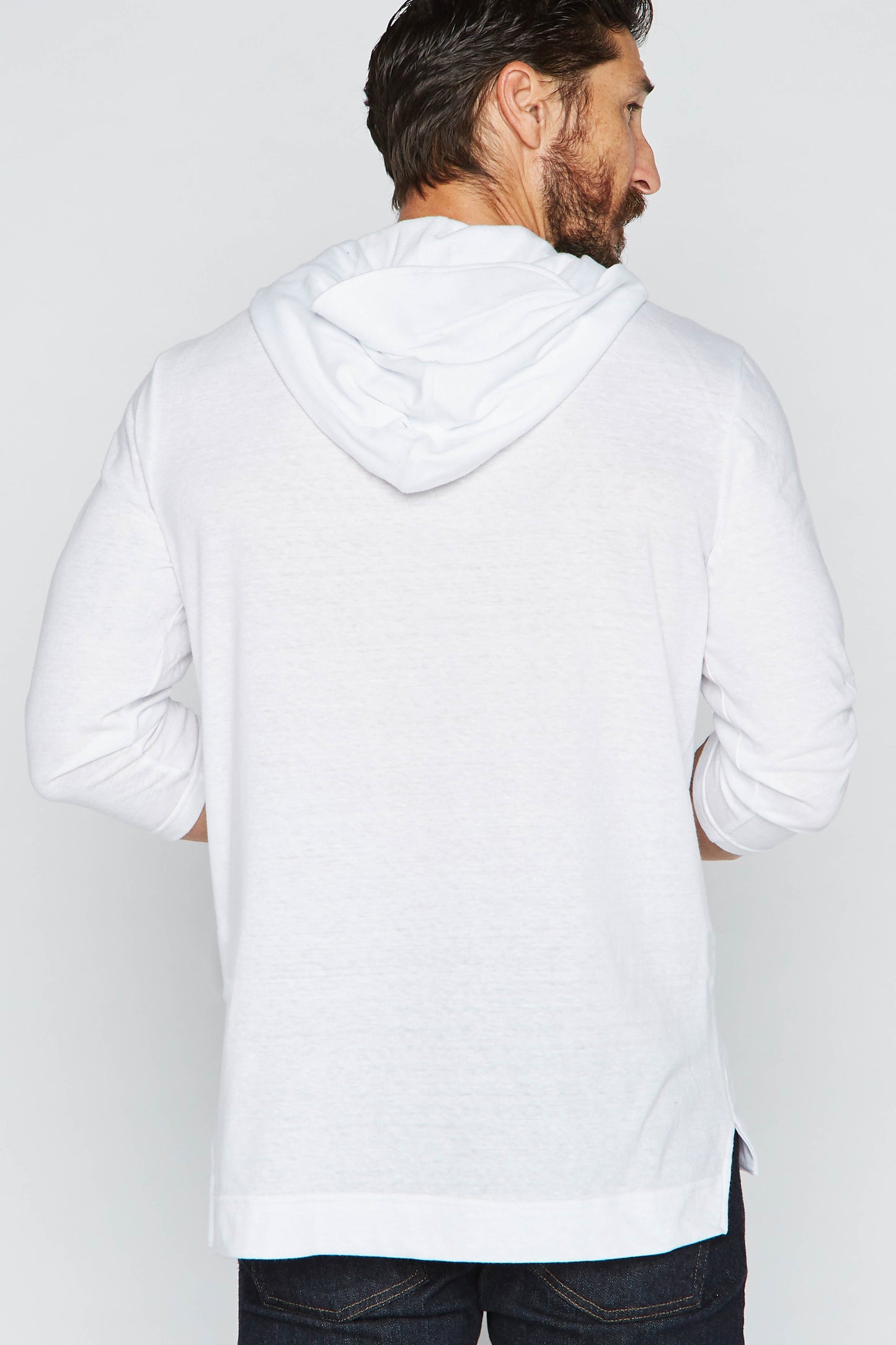 Sudadera con Capucha de Manga Larga de Lino para Hombre