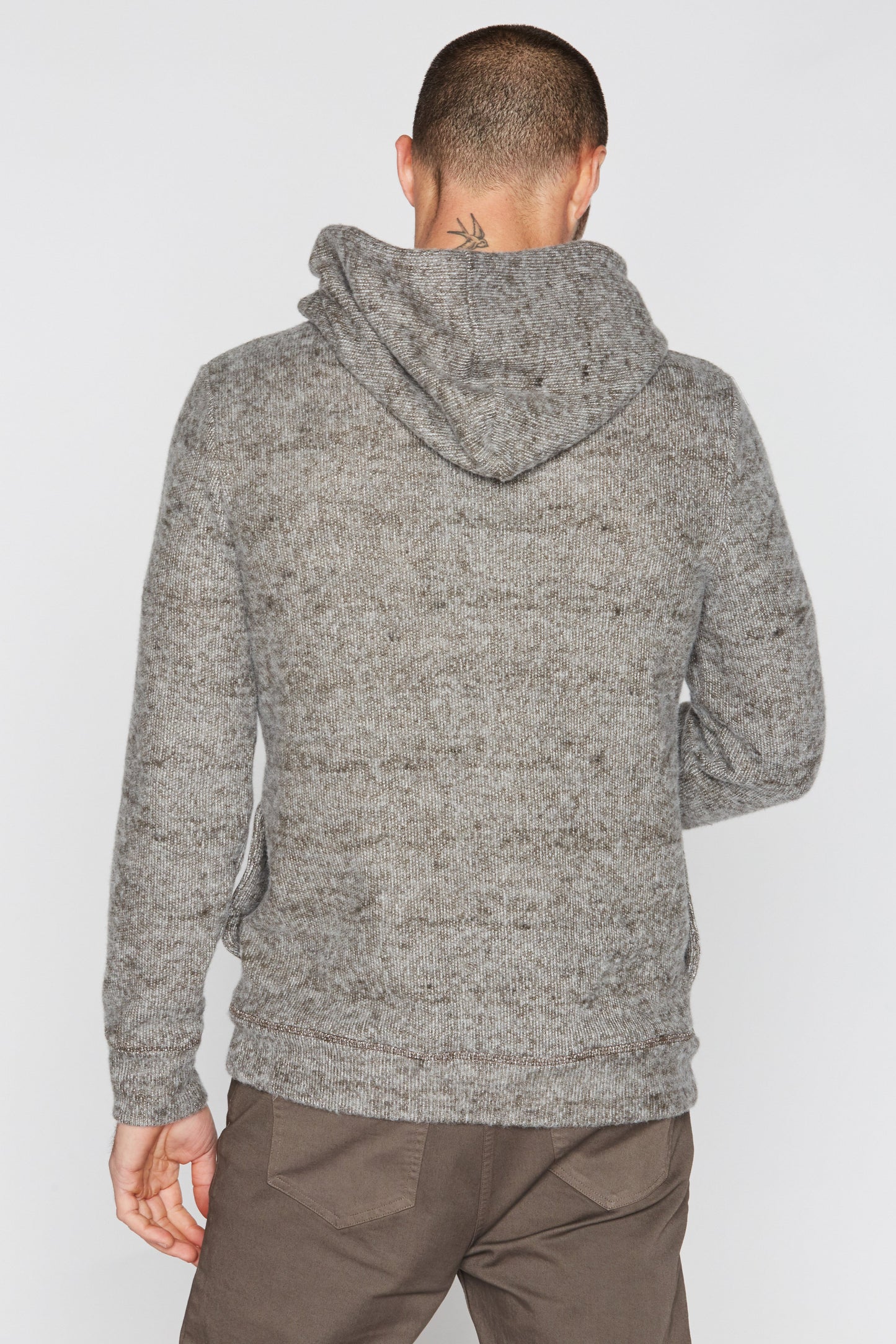 Sudadera con capucha de punto suave jaspeado para hombre
