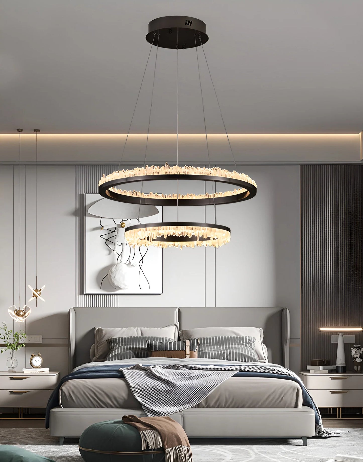 Lámpara de araña LED de cristal minimalista