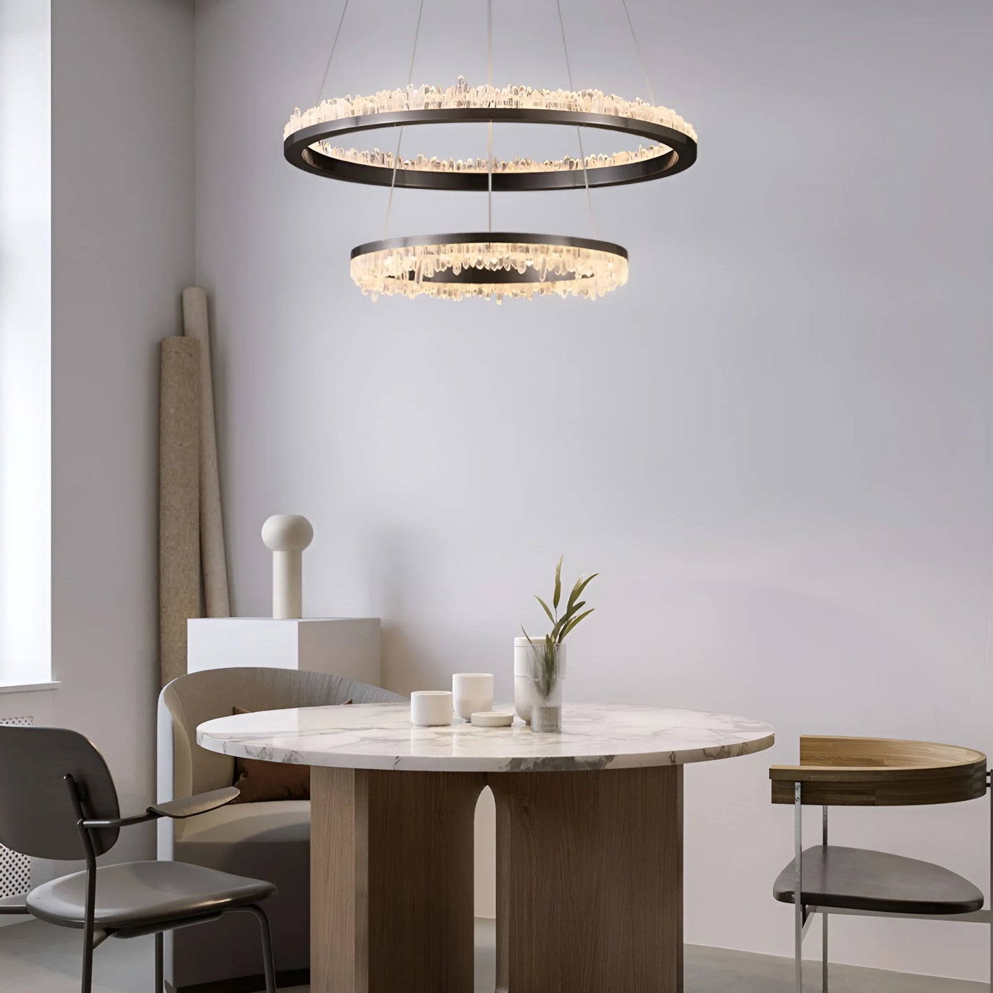 Lámpara de araña LED de cristal minimalista