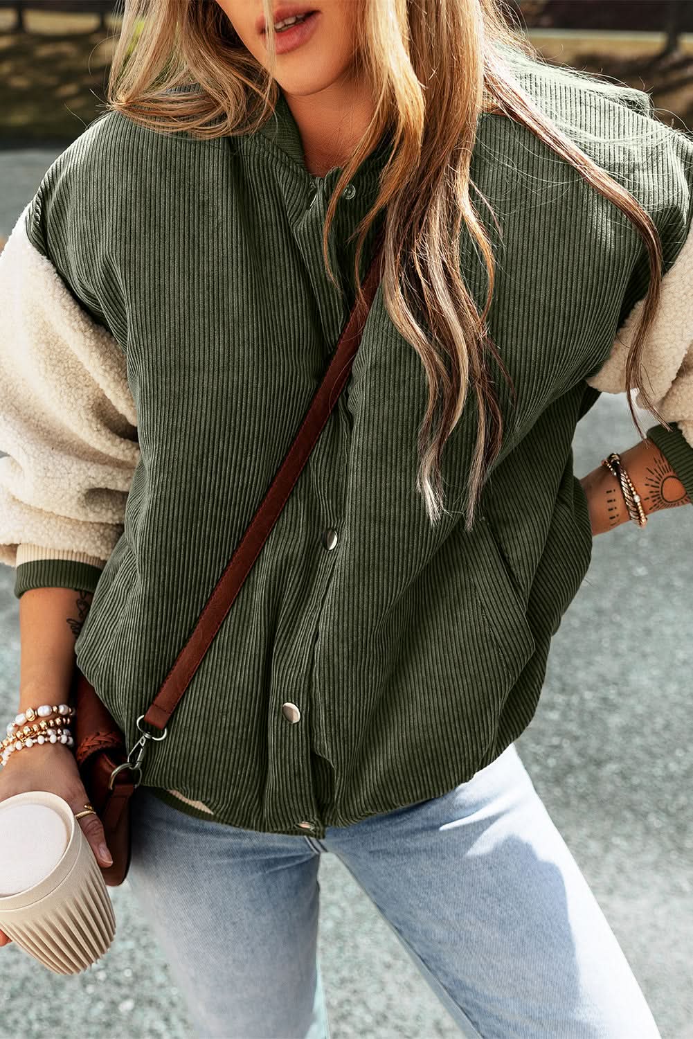 Love Salve Corduroy Bomber Jacket Women's — Warm Winter Layer