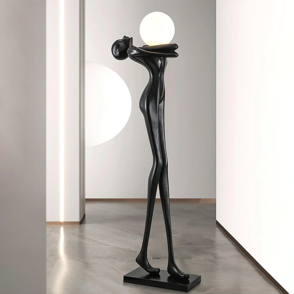 Lámpara de pie con figura de escultura Moca
