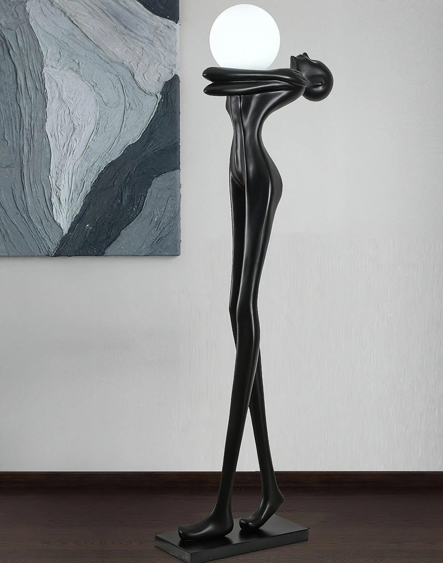 Lámpara de pie con figura de escultura Moca