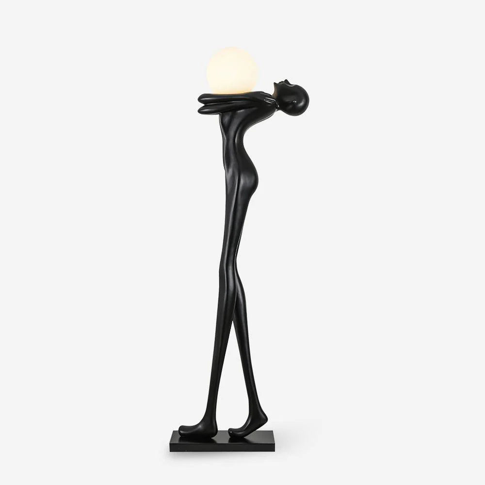 Lámpara de pie con figura de escultura Moca