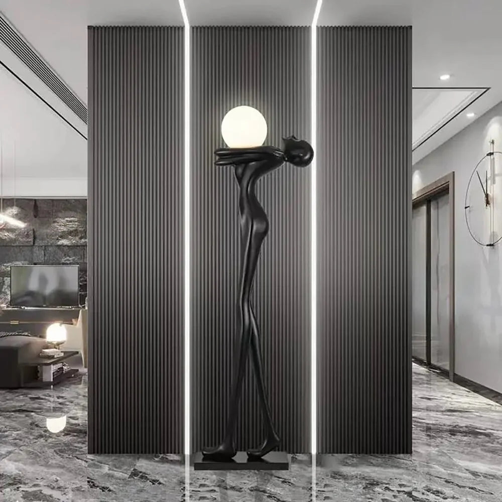 Lámpara de pie con figura de escultura Moca