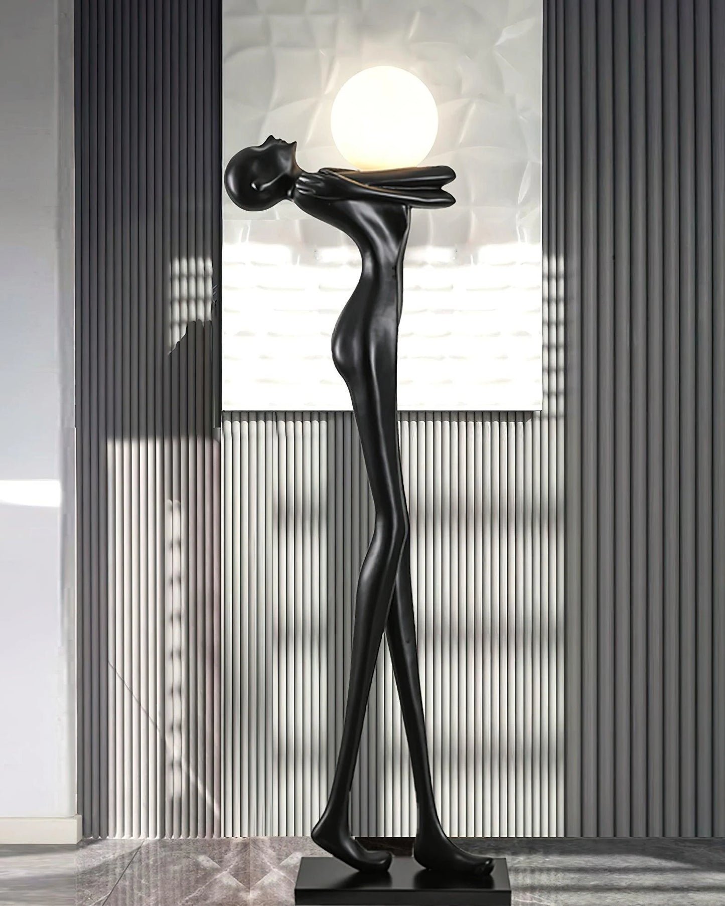 Lámpara de pie con figura de escultura Moca
