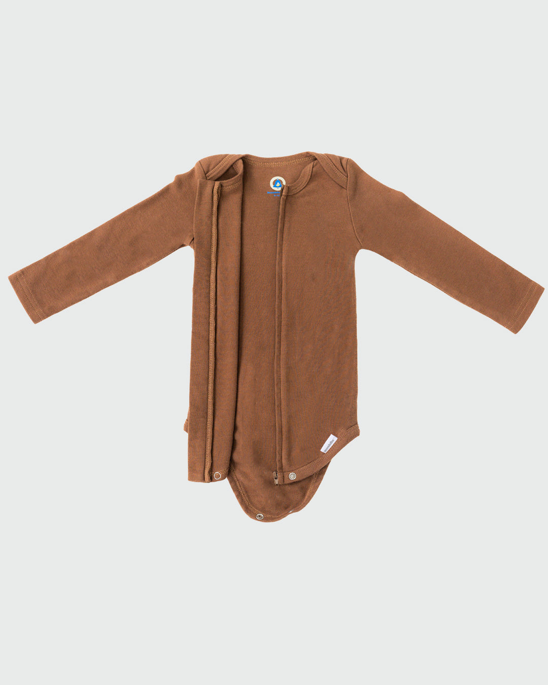 Long Sleeve Zipper Bodysuit in Mocha