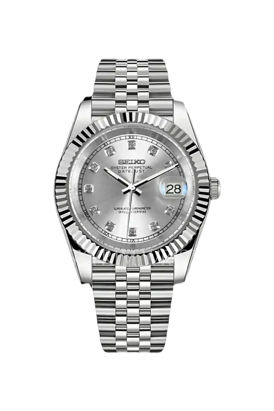 Mod Datejust Silver Diamond