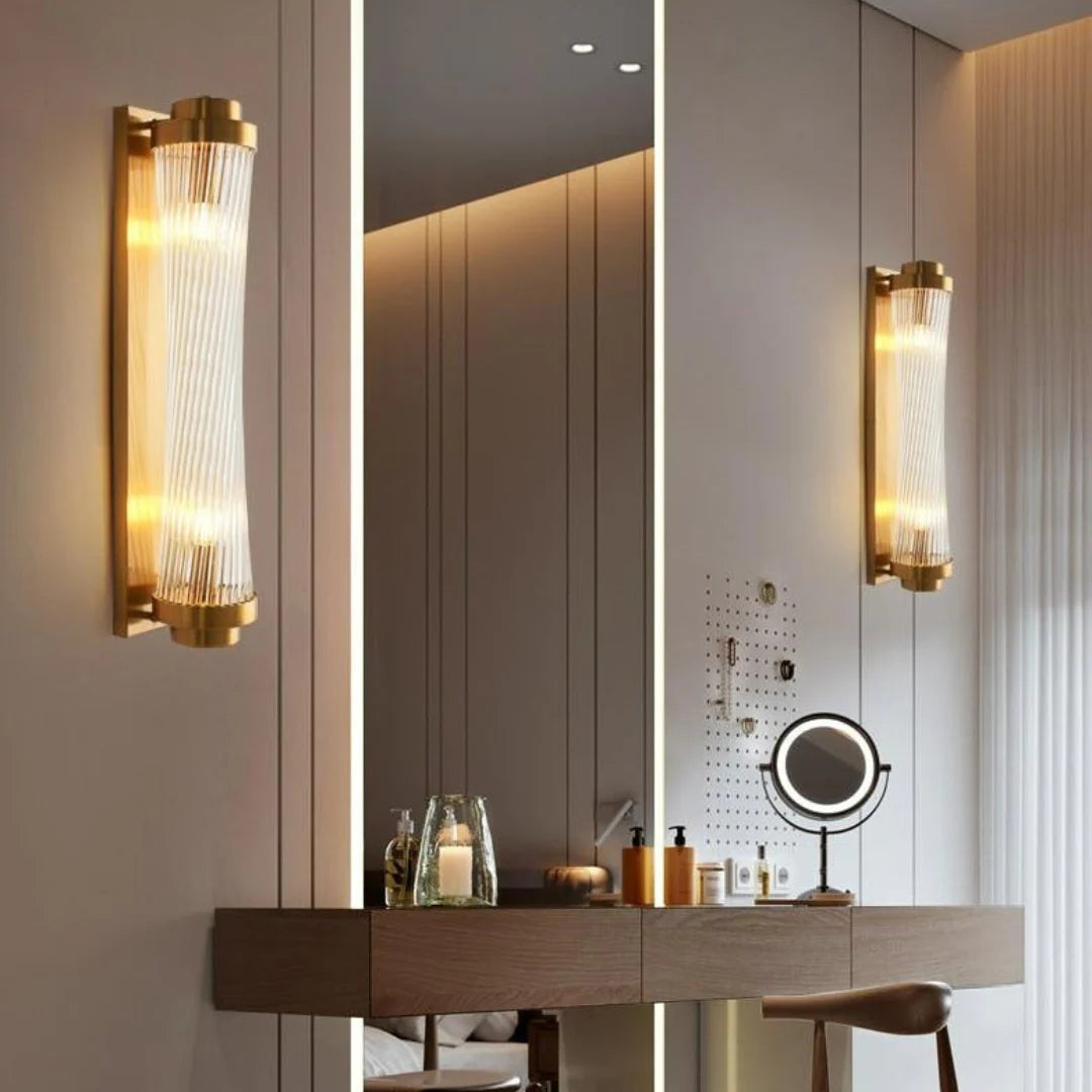 Aplique de pared moderno con columna de cristal