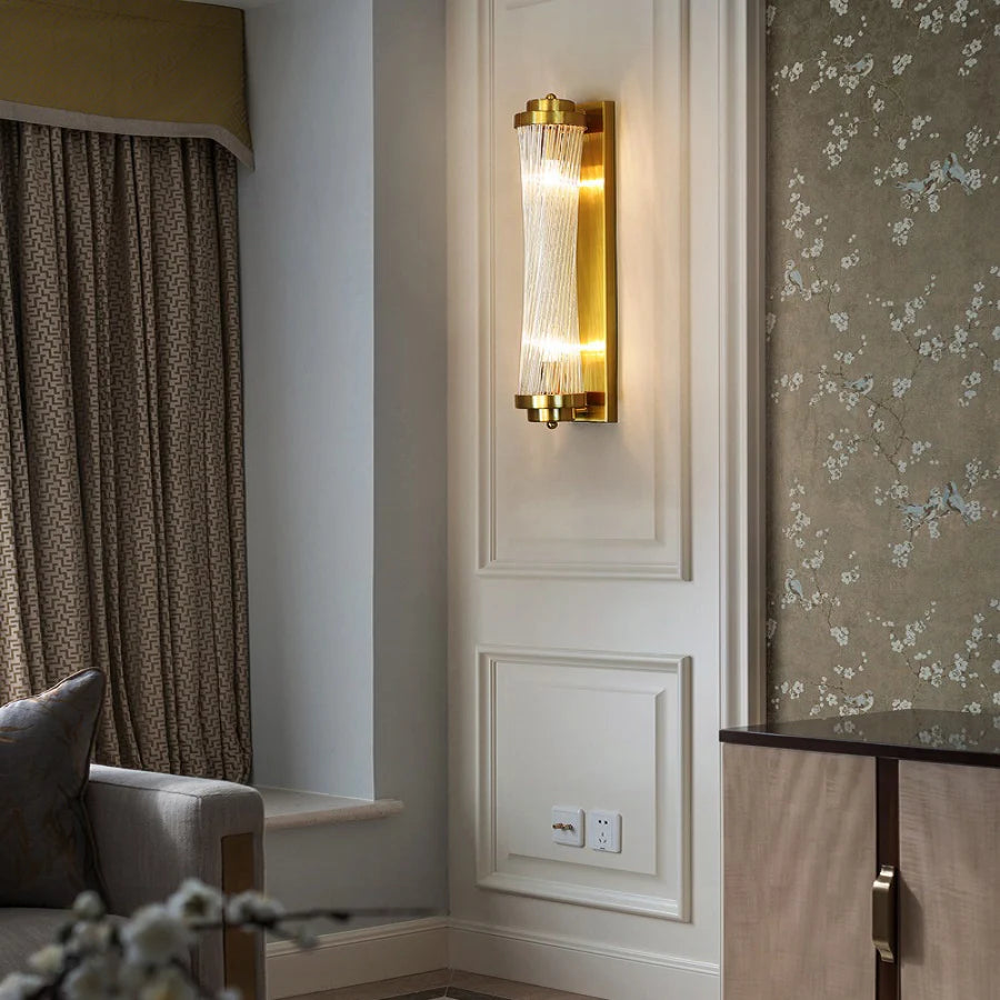 Aplique de pared moderno con columna de cristal