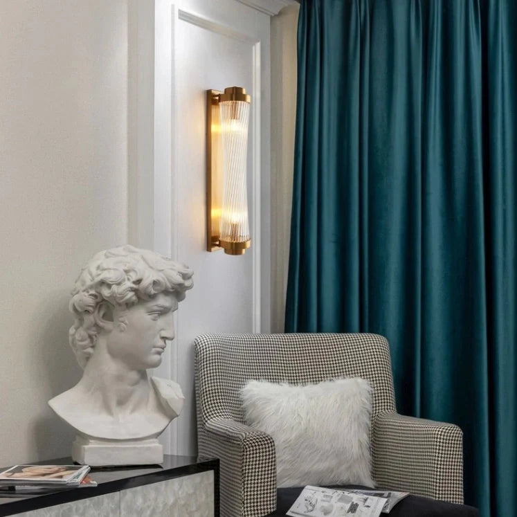 Aplique de pared moderno con columna de cristal