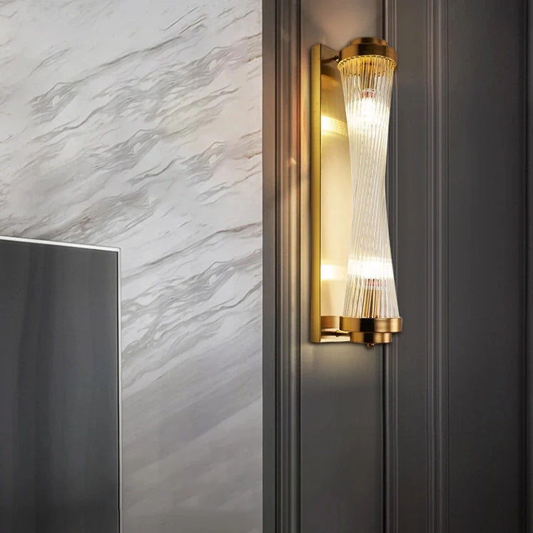 Aplique de pared moderno con columna de cristal