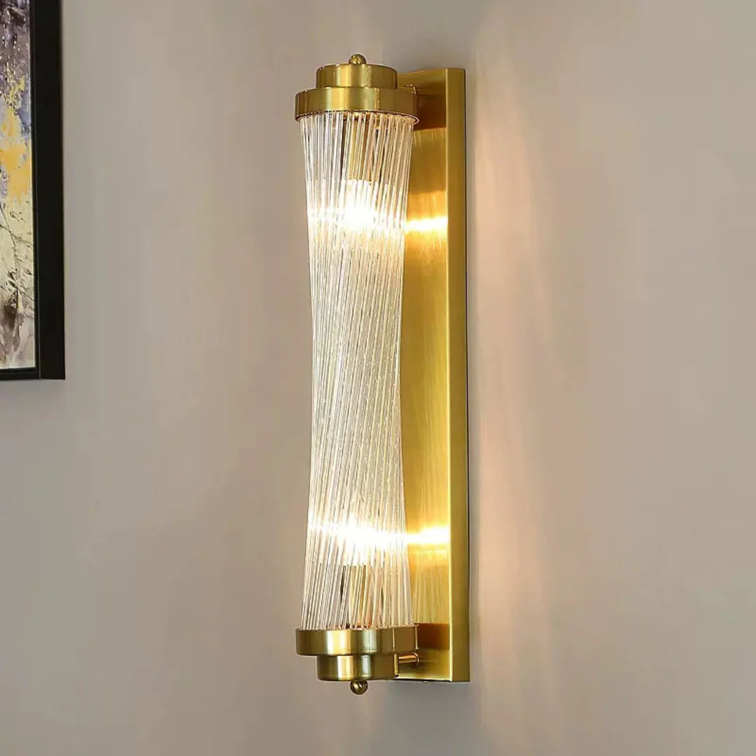 Aplique de pared moderno con columna de cristal