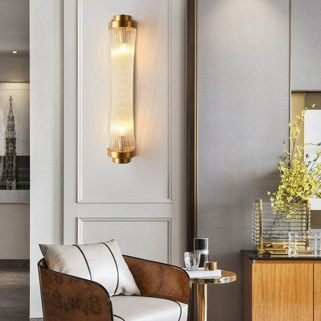 Aplique de pared moderno con columna de cristal
