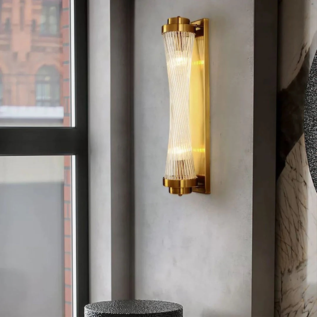 Aplique de pared moderno con columna de cristal