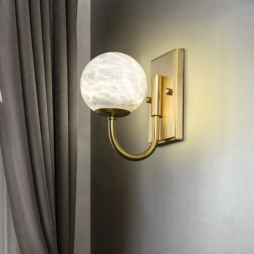 Lámpara de pared moderna y sencilla de alabastro