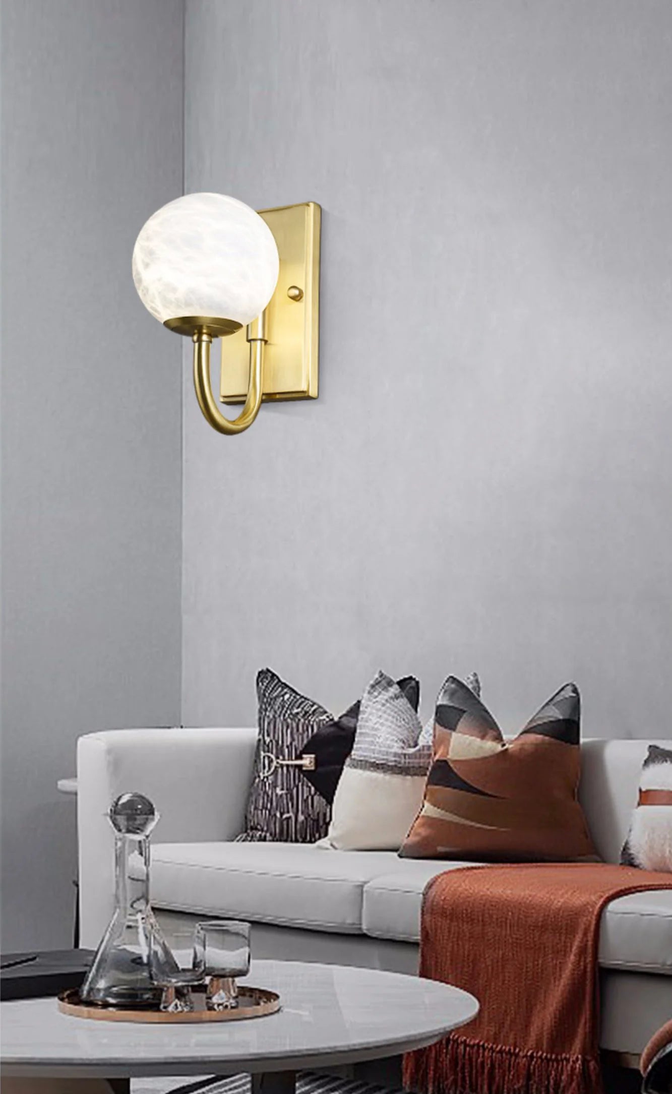 Lámpara de pared moderna y sencilla de alabastro