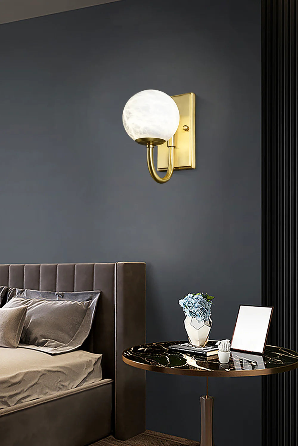 Lámpara de pared moderna y sencilla de alabastro