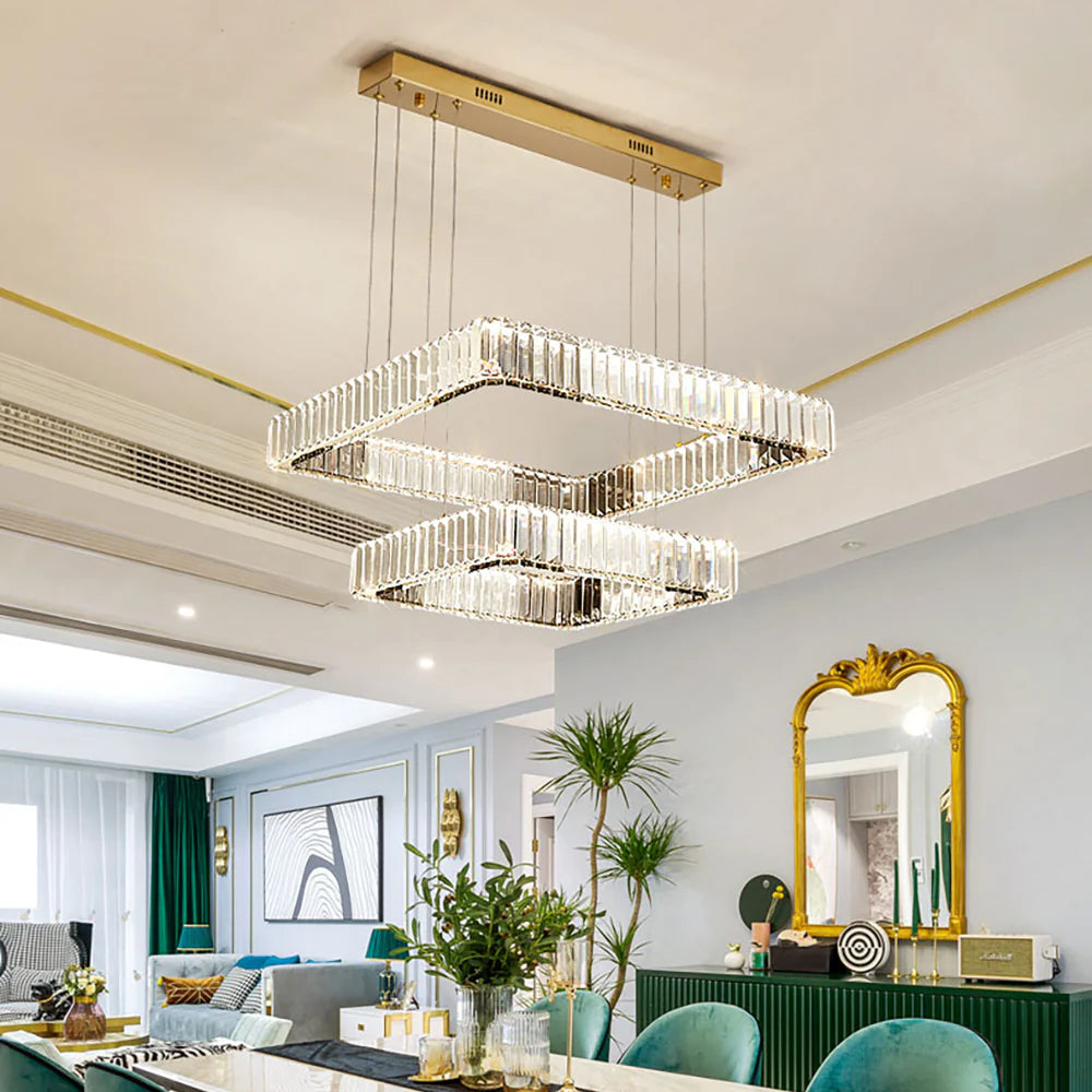 Candelabro moderno cuadrado de cristal