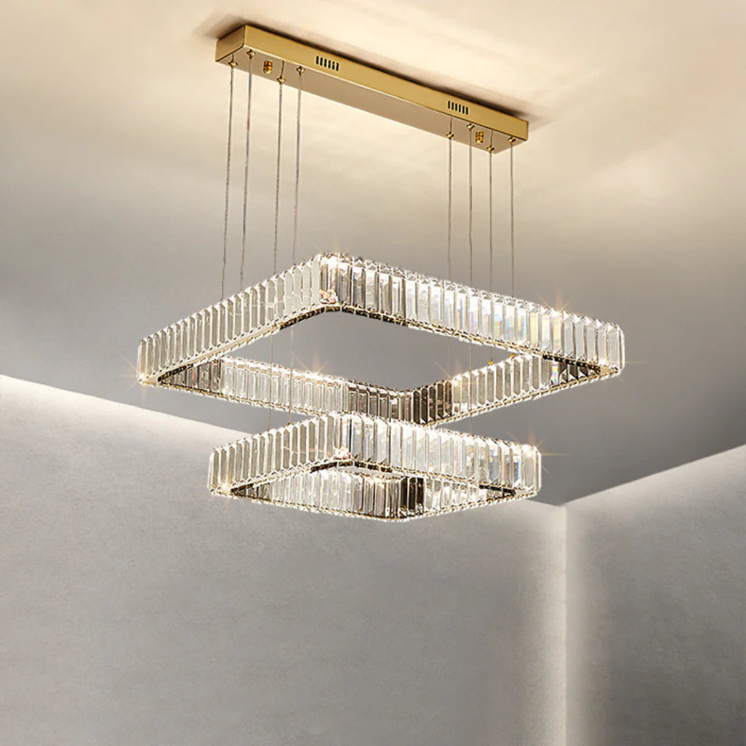 Candelabro moderno cuadrado de cristal