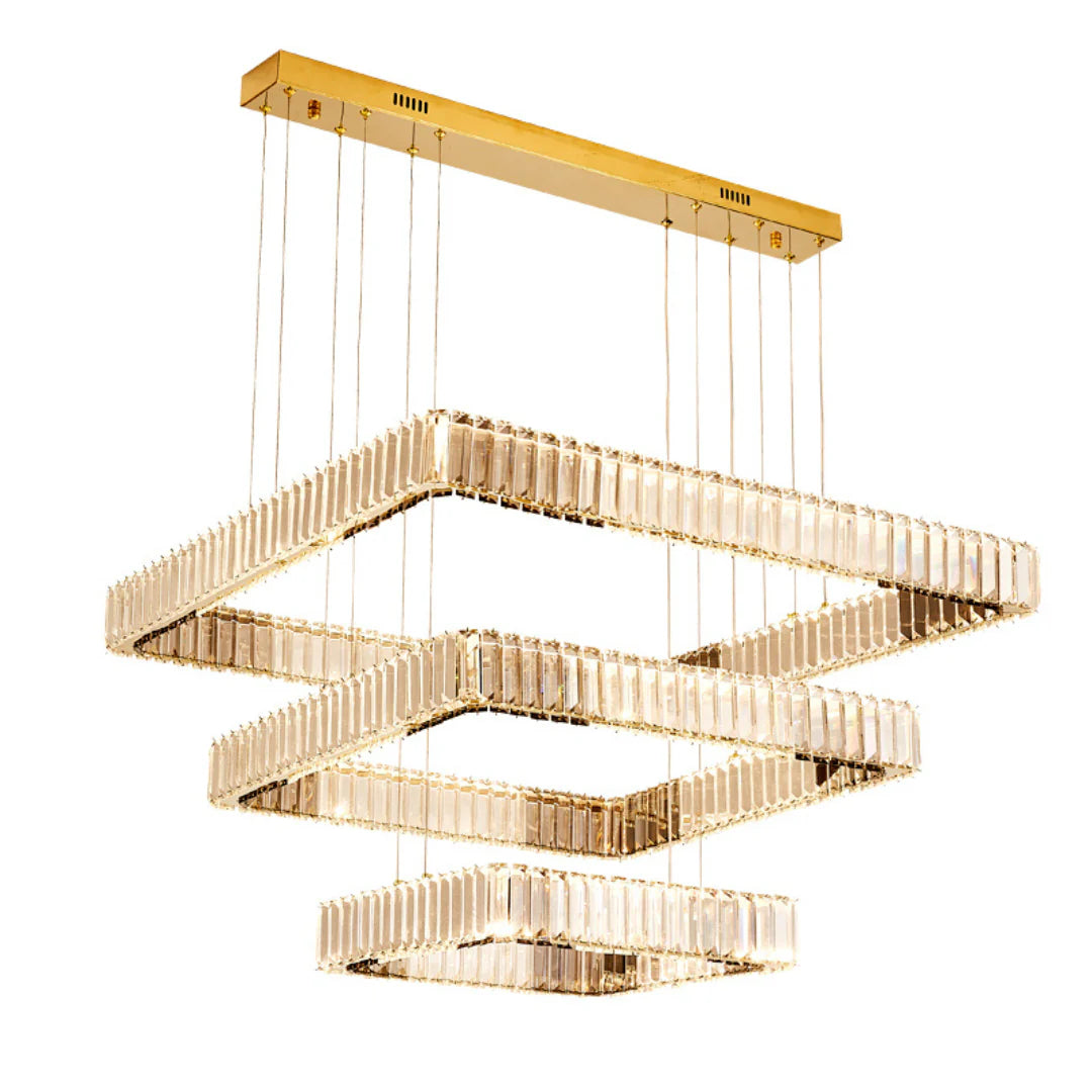 Candelabro moderno cuadrado de cristal