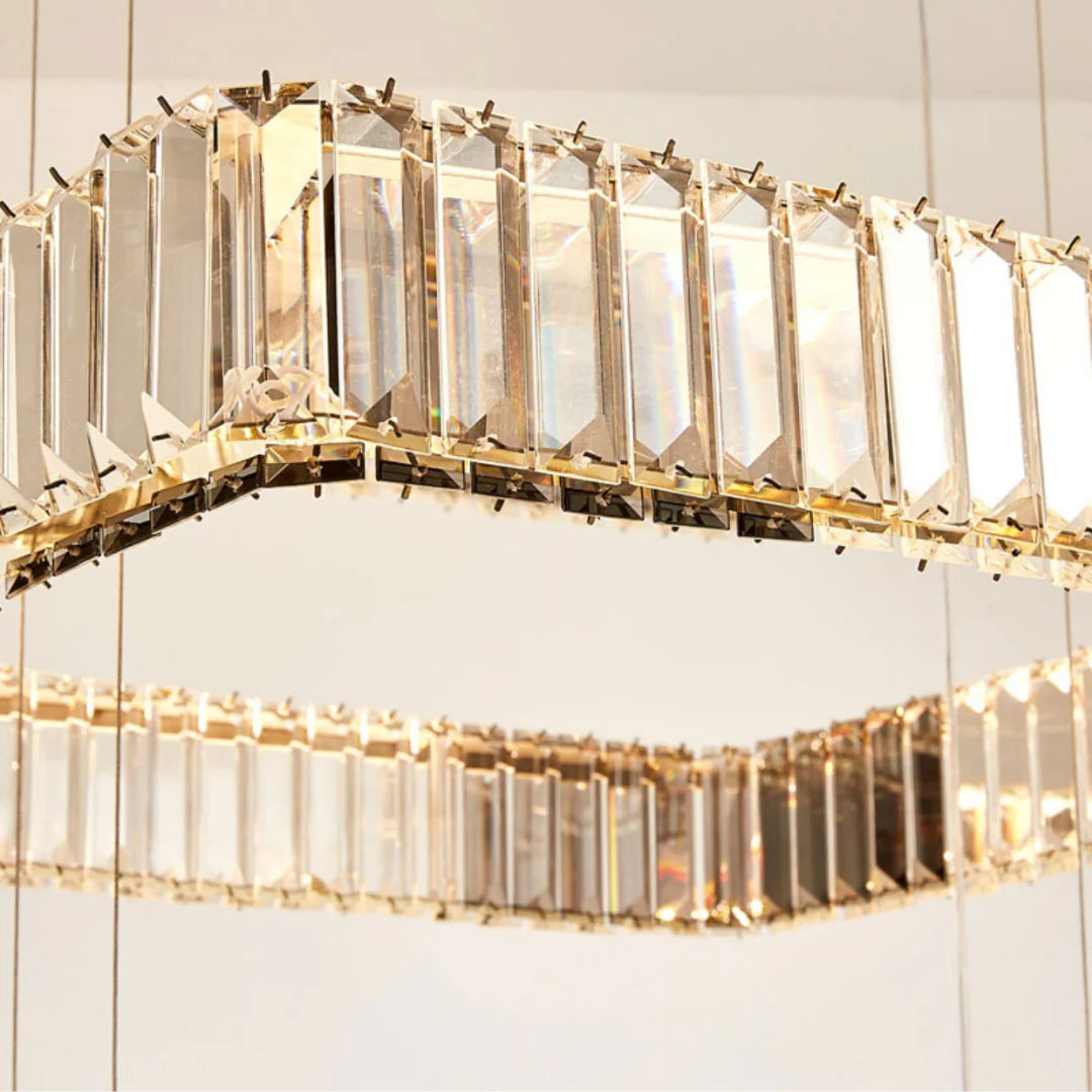 Candelabro moderno cuadrado de cristal